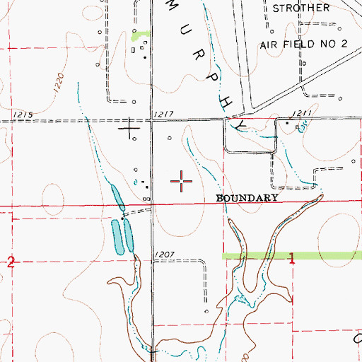 Topographic Map of Bitter Creek, KS