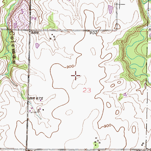Topographic Map of Observation Bluff, KS