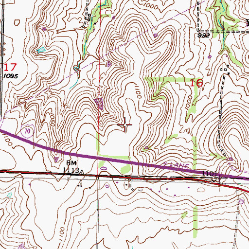 Topographic Map of Coon Point, KS