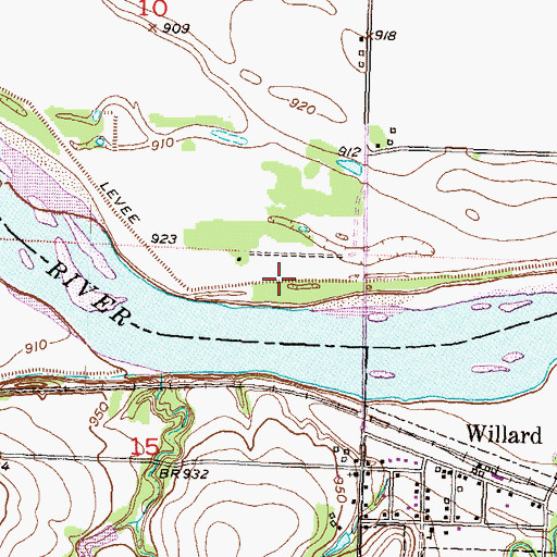 Topographic Map of Union Ferry (historical), KS