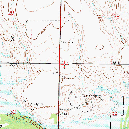 Topographic Map of Wilcox (historical), KS