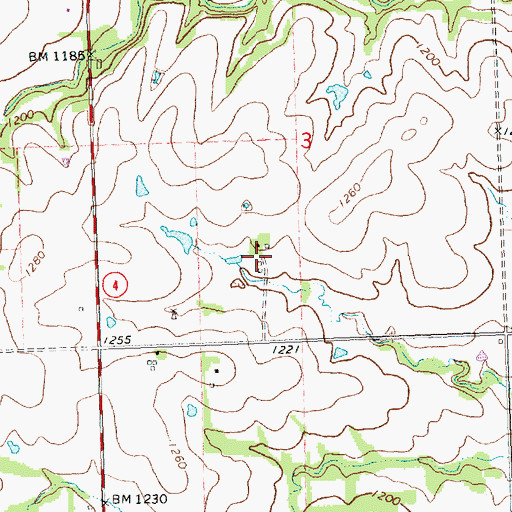 Topographic Map of Mission Creek (historical), KS