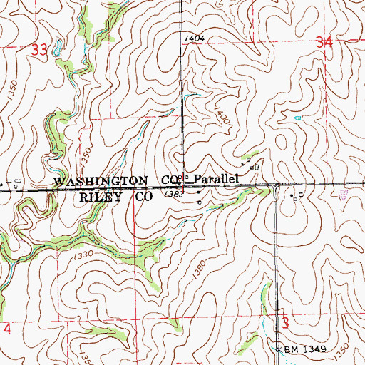 Topographic Map of Parallel (historical), KS
