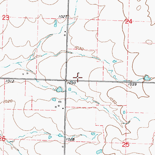 Topographic Map of Burdgeville (historical), KS