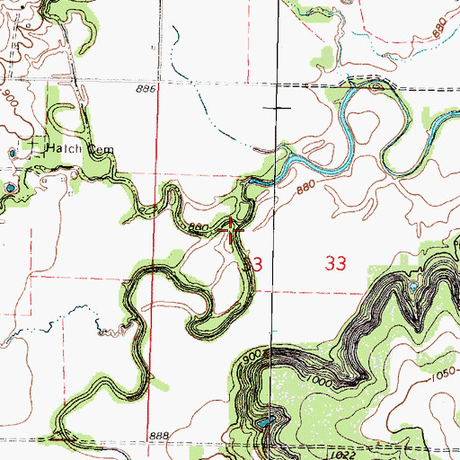 Topographic Map of Tennyson Creek, KS