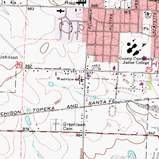 Topographic Map of Westview Southern Baptist Church, KS