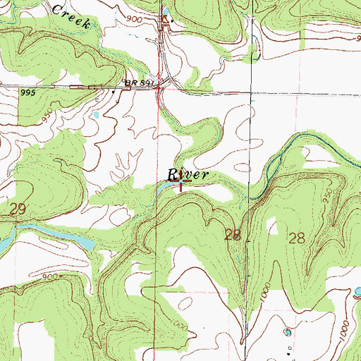 Topographic Map of Irish Creek, KS