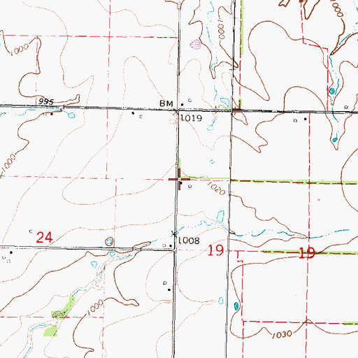 Topographic Map of Center Grove School (historical), KS