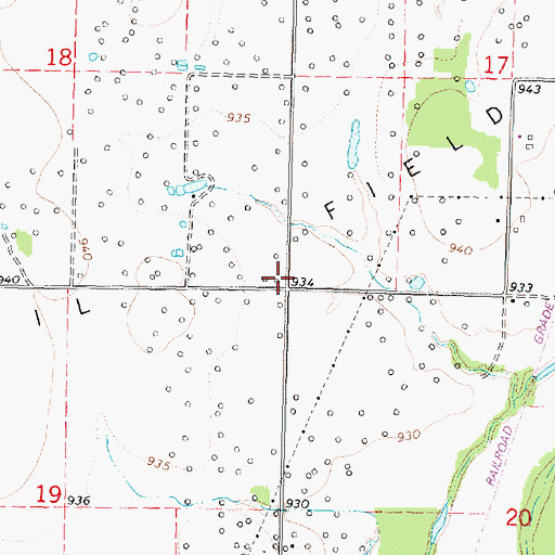 Topographic Map of Cuppy School (historical), KS