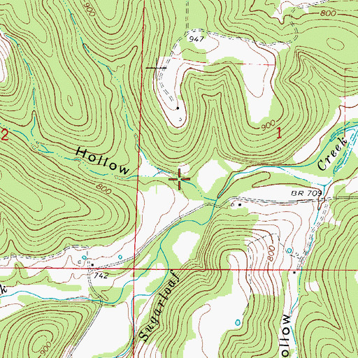 Topographic Map of Curtis Hollow, AR