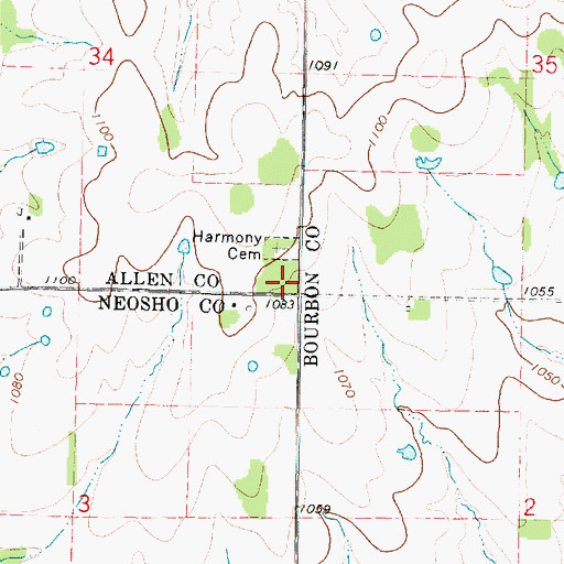 Topographic Map of Mount Pleasant Church (historical), KS