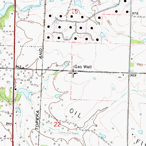 Topographic Map of Oakland School (historical), KS