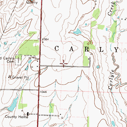 Topographic Map of Old Carlyle School (historical), KS