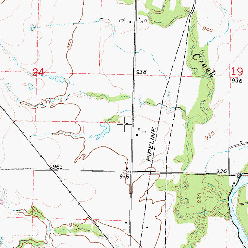 Topographic Map of Onion Creek School (historical), KS