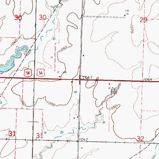 Topographic Map of Pleasant Prairie School (historical), KS