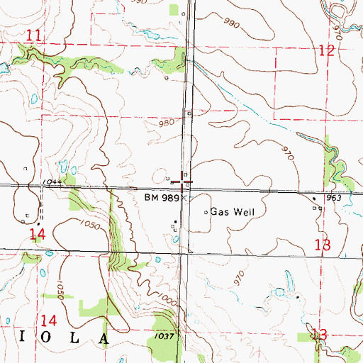 Topographic Map of Pleasant Valley School (historical), KS