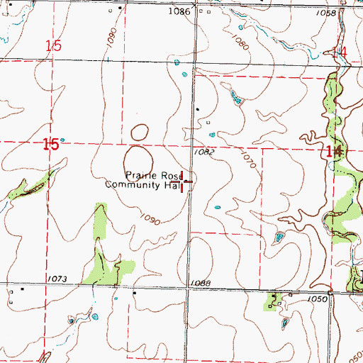 Topographic Map of Prairie Rose School (historical), KS