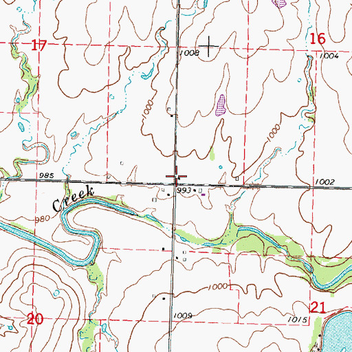 Topographic Map of Silver Leaf School (historical), KS