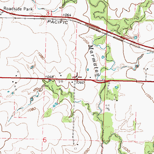 Topographic Map of Walnut Ridge School (historical), KS