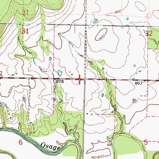 Topographic Map of Baker School (historical), KS