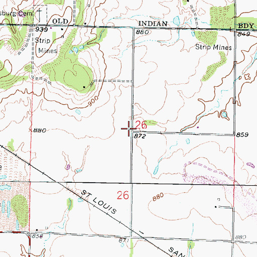Topographic Map of Bell School (historical), KS