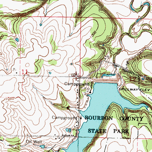 Topographic Map of Blazing Star School (historical), KS