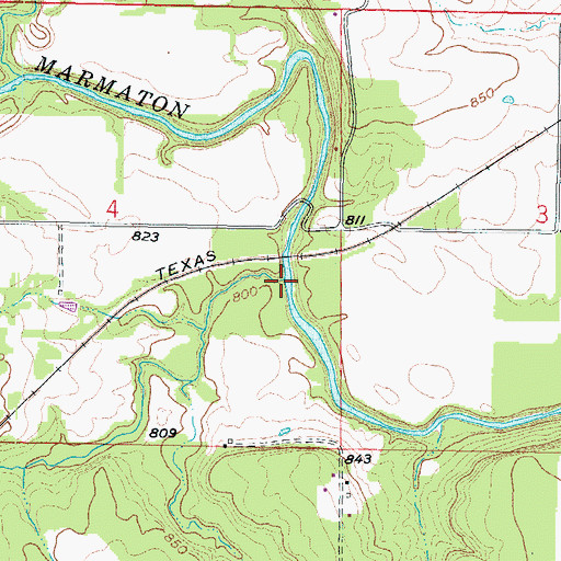 Topographic Map of Chambers Branch, KS