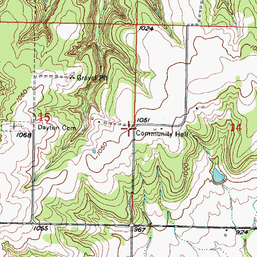 Topographic Map of Dayton School (historical), KS