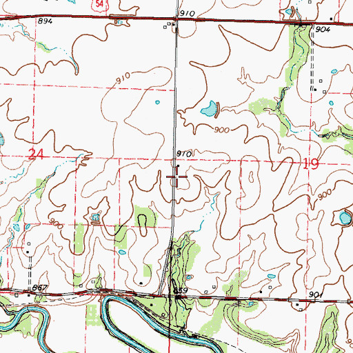 Topographic Map of East Fairview School (historical), KS