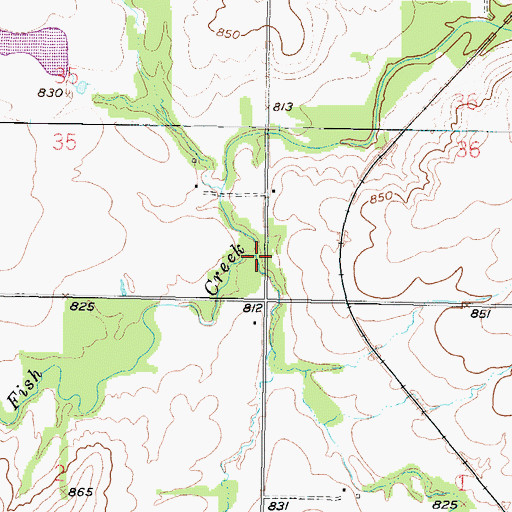 Topographic Map of Elm Creek, KS
