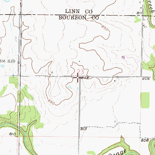 Topographic Map of Garfield School (historical), KS