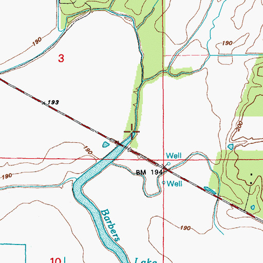 Topographic Map of Cutoff Slough, AR