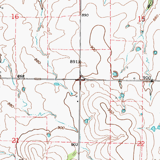 Topographic Map of Harrison School (historical), KS