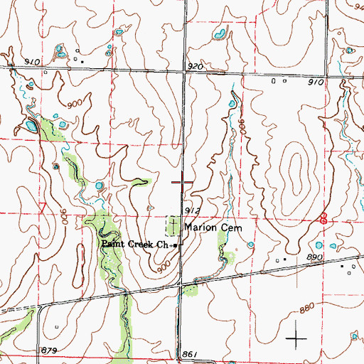 Topographic Map of Marion School (historical), KS