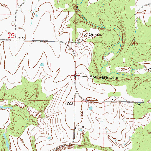 Topographic Map of Mount Sterling School (historical), KS