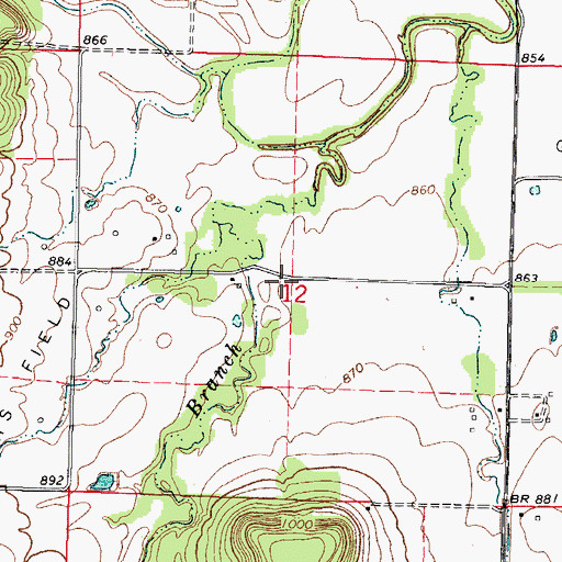 Topographic Map of Oakdale School, KS