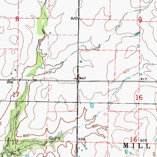 Topographic Map of Pleasant Valley School (historical), KS