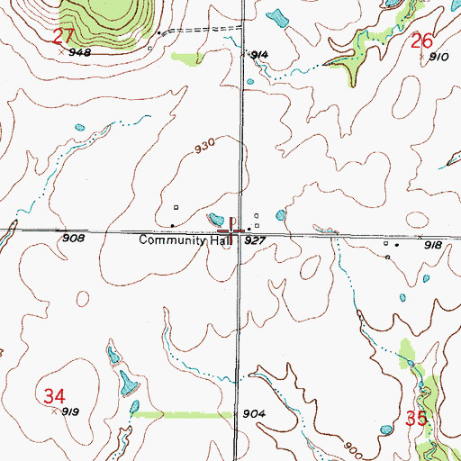 Topographic Map of Pleasant Valley School (historical), KS