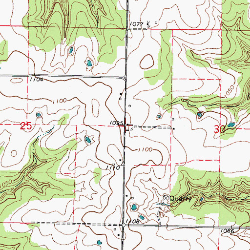 Topographic Map of Poplar Grove School (historical), KS