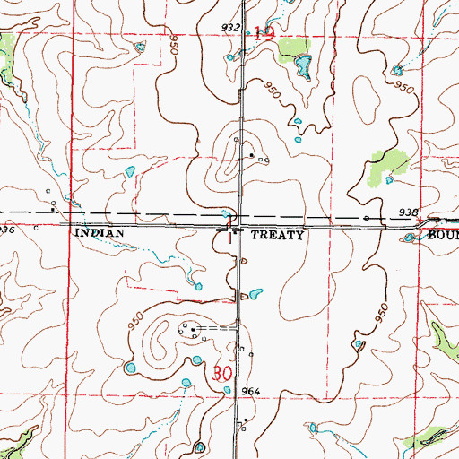 Topographic Map of Rolling Prairie School (historical), KS