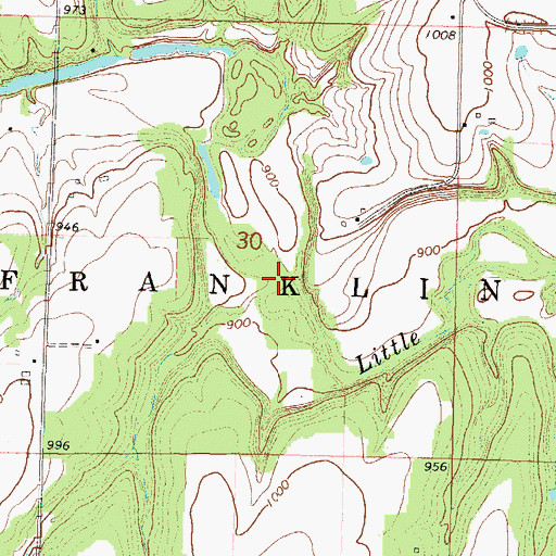 Topographic Map of Ross Branch, KS