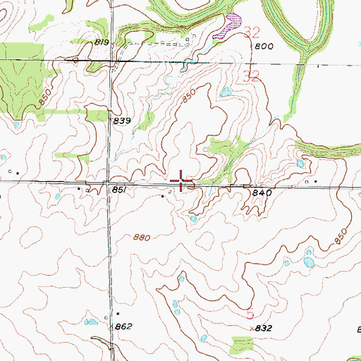 Topographic Map of Ruble School (historical), KS