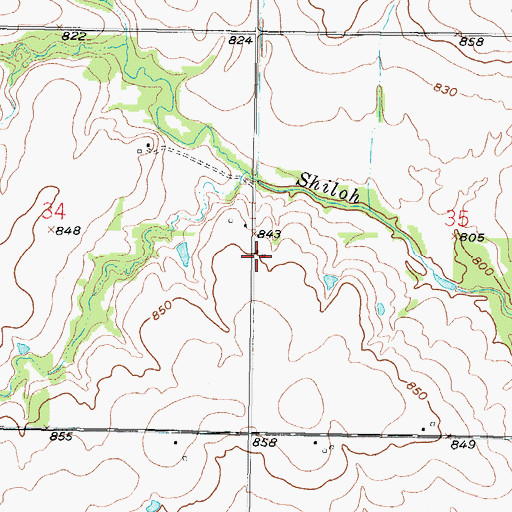 Topographic Map of Shiloh School (historical), KS