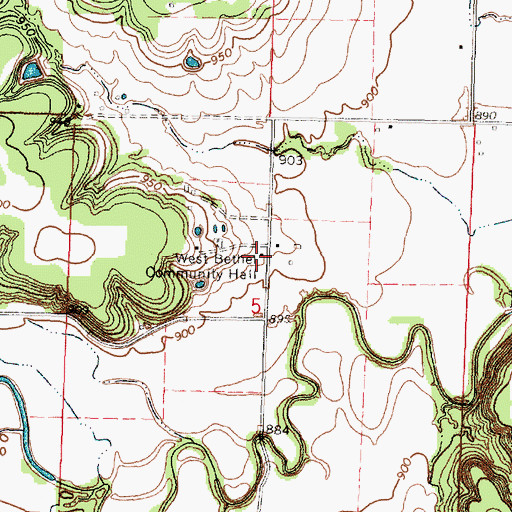 Topographic Map of West Bethel School (historical), KS
