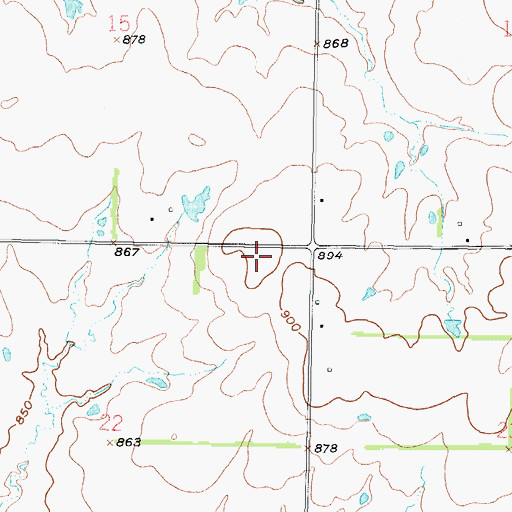 Topographic Map of York Center School (historical), KS