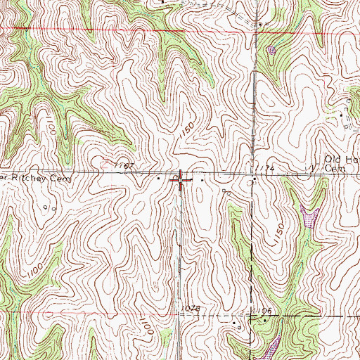 Topographic Map of Aberle School (historical), KS