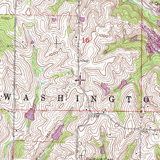 Topographic Map of Bellemont School (historical), KS
