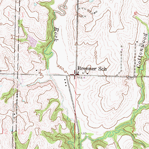 Topographic Map of Brenner, KS