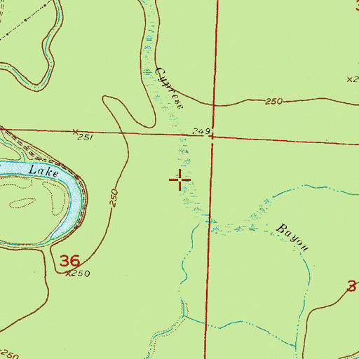 Topographic Map of Cypress Bayou, AR
