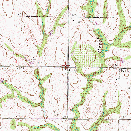 Topographic Map of Eureka School (historical), KS